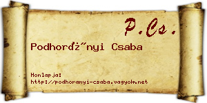Podhorányi Csaba névjegykártya
