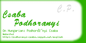csaba podhoranyi business card
